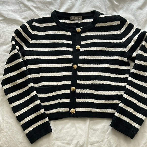 J crew black and white striped Emilie jacket - Picture 1 of 2